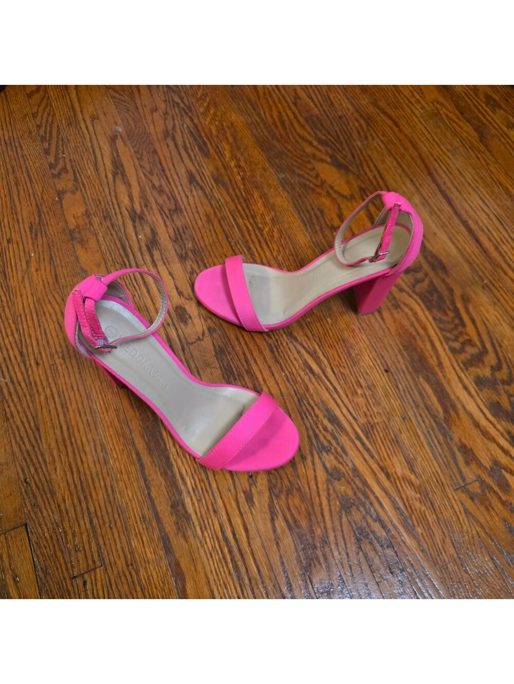 Wild Diva Y2K Barbiecore Hot Pink block heels sz 7 US